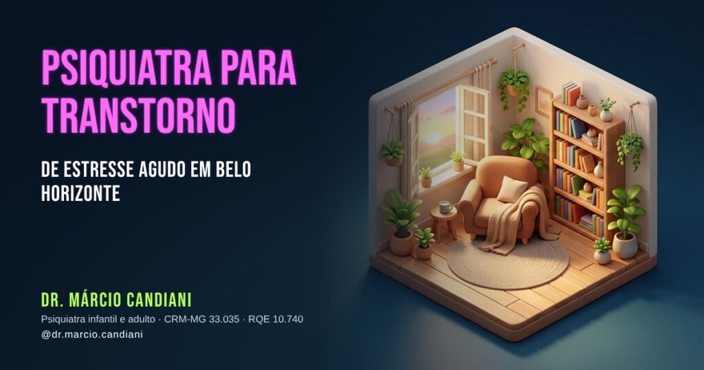 Ilustração 3D em miniatura sobre psiquiatra para transtorno de estresse agudo em belo horizonte - Dr. Márcio Candiani, psiquiatra em Belo Horizonte