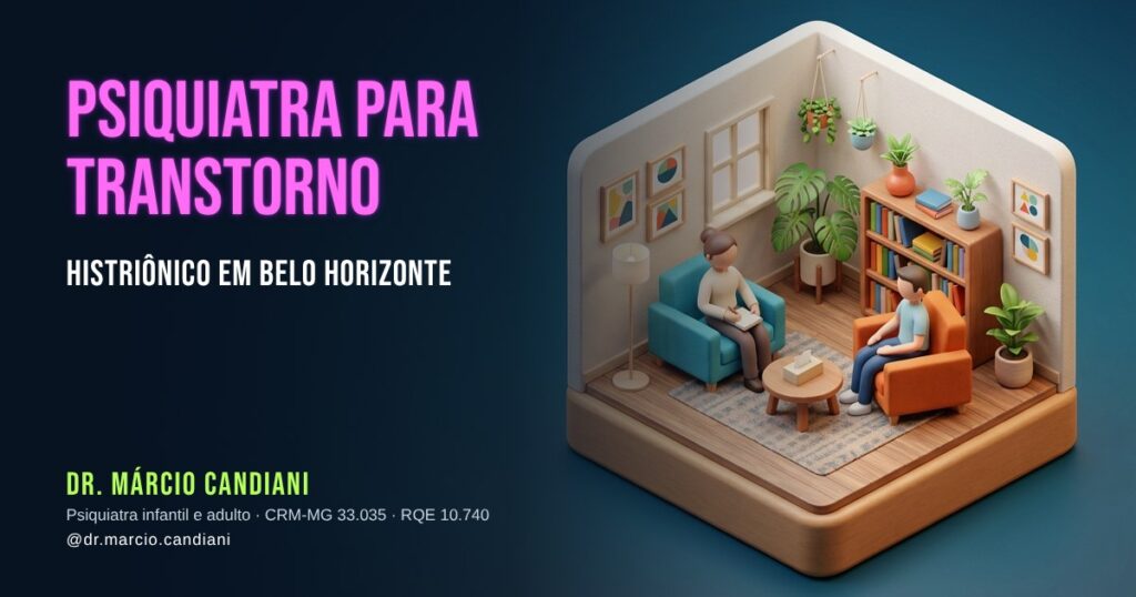 Ilustração 3D em miniatura sobre psiquiatra para transtorno histriônico em belo horizonte - Dr. Márcio Candiani, psiquiatra em Belo Horizonte