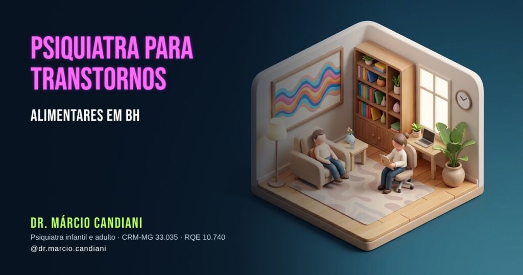 Ilustração 3D em miniatura sobre psiquiatra para transtornos alimentares em bh - Dr. Márcio Candiani, psiquiatra em Belo Horizonte