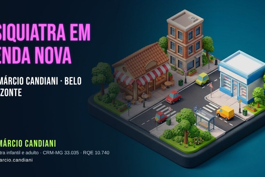 Ilustração 3D em miniatura sobre psiquiatra em Venda Nova - Dr. Márcio Candiani, psiquiatra em Belo Horizonte