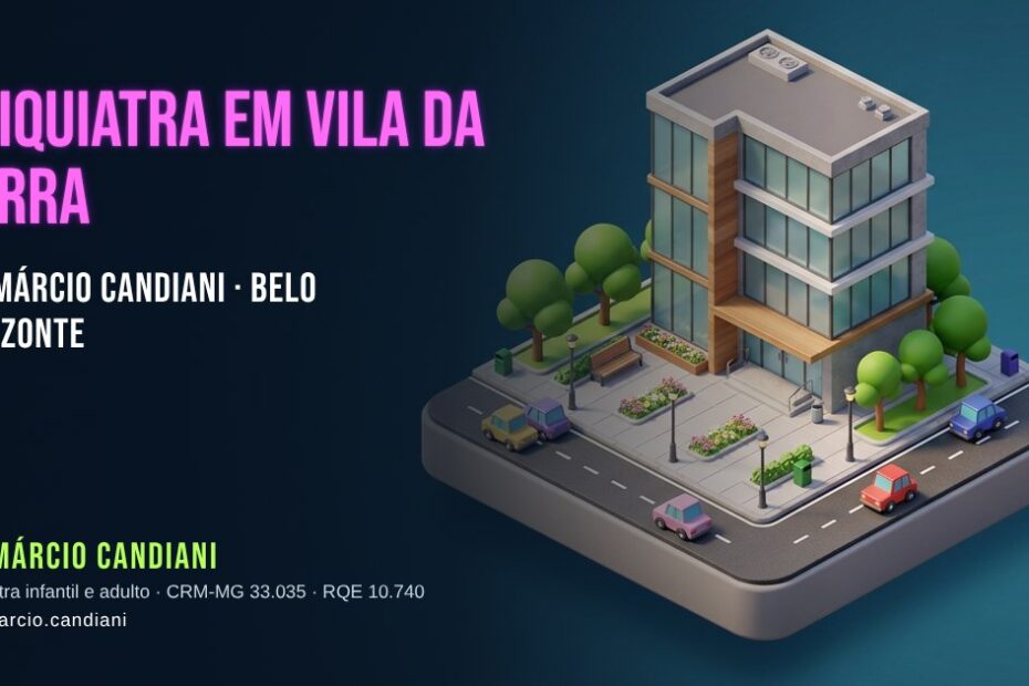 Ilustração 3D em miniatura sobre psiquiatra em Vila da Serra - Dr. Márcio Candiani, psiquiatra em Belo Horizonte