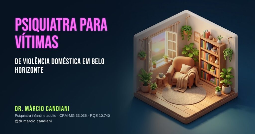 Ilustração 3D em miniatura sobre psiquiatra para vítimas de violência doméstica em belo horizonte - Dr. Márcio Candiani, psiquiatra em Belo Horizonte