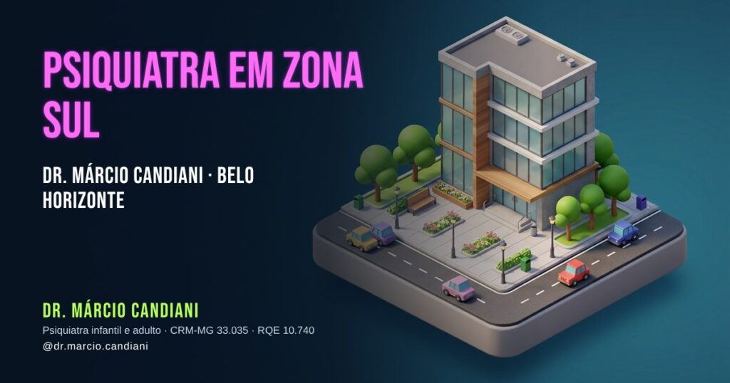 Ilustração 3D em miniatura sobre psiquiatra em Zona Sul - Dr. Márcio Candiani, psiquiatra em Belo Horizonte