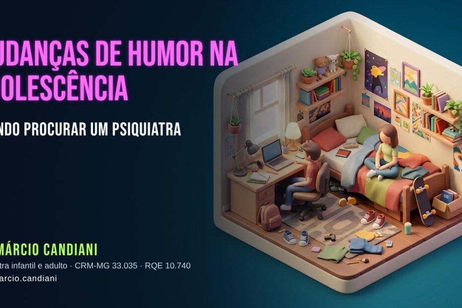 Ilustração 3D em miniatura sobre mudanças de humor na adolescência - Dr. Márcio Candiani, psiquiatra em Belo Horizonte