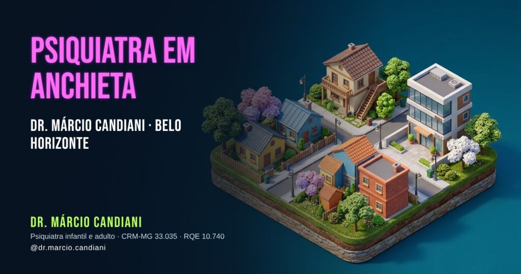 Ilustração 3D em miniatura sobre psiquiatra em Anchieta - Dr. Márcio Candiani, psiquiatra em Belo Horizonte