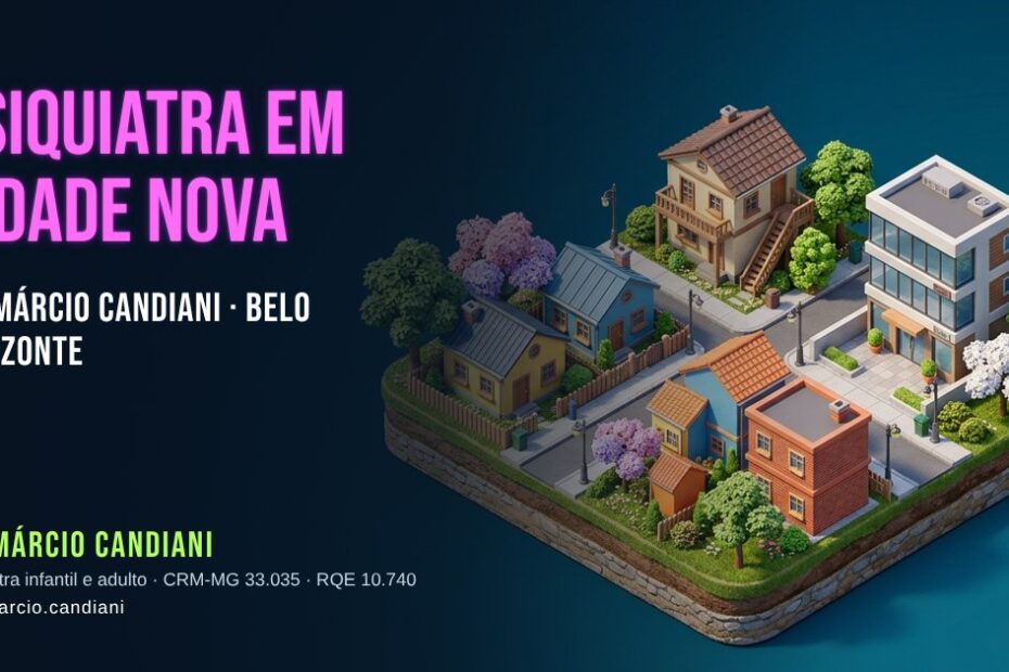 Ilustração 3D em miniatura sobre psiquiatra em Cidade Nova - Dr. Márcio Candiani, psiquiatra em Belo Horizonte