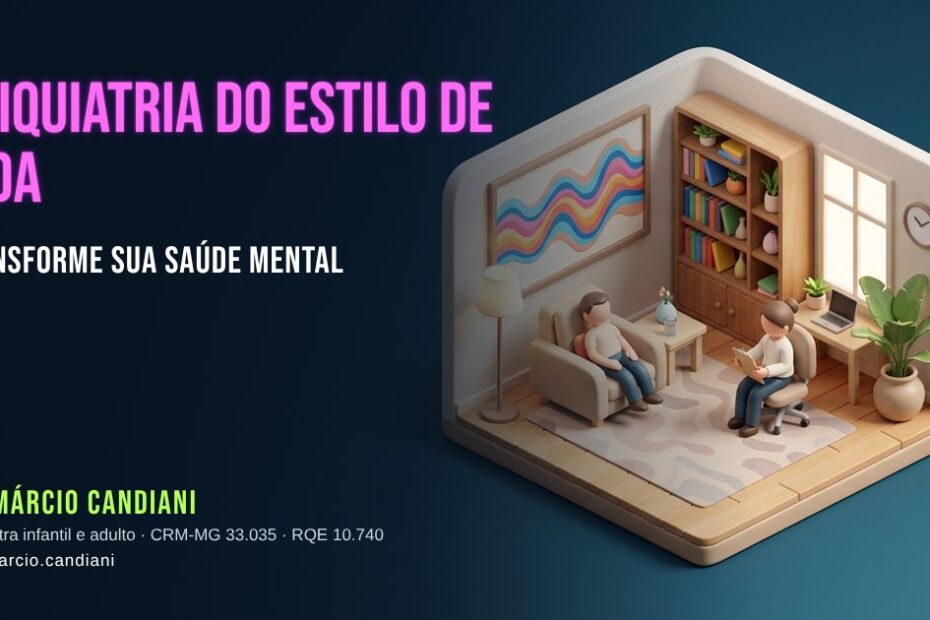 Ilustração 3D em miniatura sobre psiquiatria do estilo de vida - Dr. Márcio Candiani, psiquiatra em Belo Horizonte