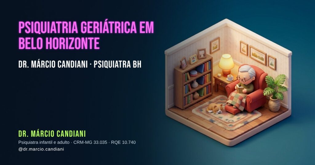 Ilustração 3D em miniatura sobre psiquiatria geriátrica em belo horizonte - Dr. Márcio Candiani, psiquiatra em Belo Horizonte