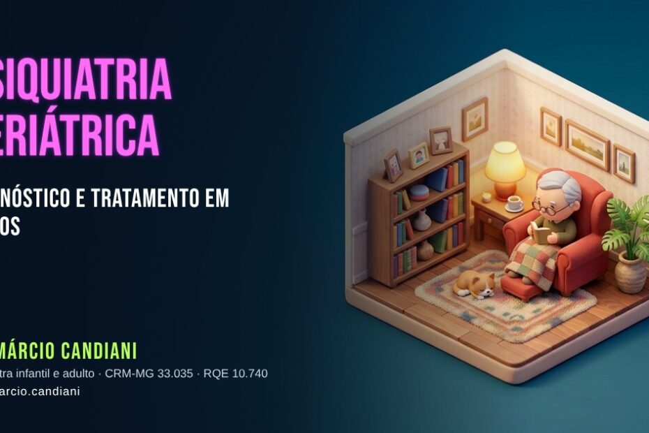 Ilustração 3D em miniatura sobre psiquiatria geriátrica - Dr. Márcio Candiani, psiquiatra em Belo Horizonte