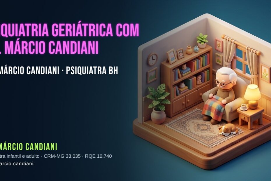 Ilustração 3D em miniatura sobre psiquiatria geriátrica com dr. márcio candiani - Dr. Márcio Candiani, psiquiatra em Belo Horizonte