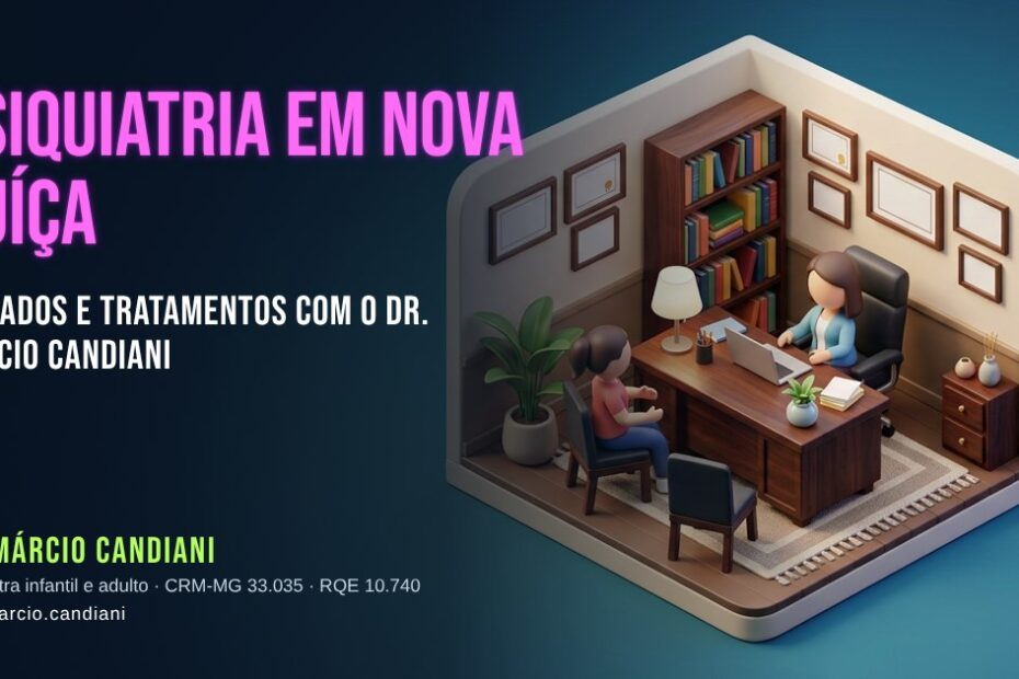 Ilustração 3D em miniatura sobre psiquiatria em nova suíça - Dr. Márcio Candiani, psiquiatra em Belo Horizonte
