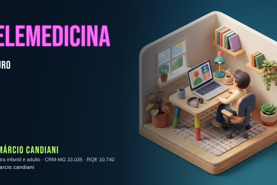 Ilustração 3D em miniatura sobre telemedicina - Dr. Márcio Candiani, psiquiatra em Belo Horizonte