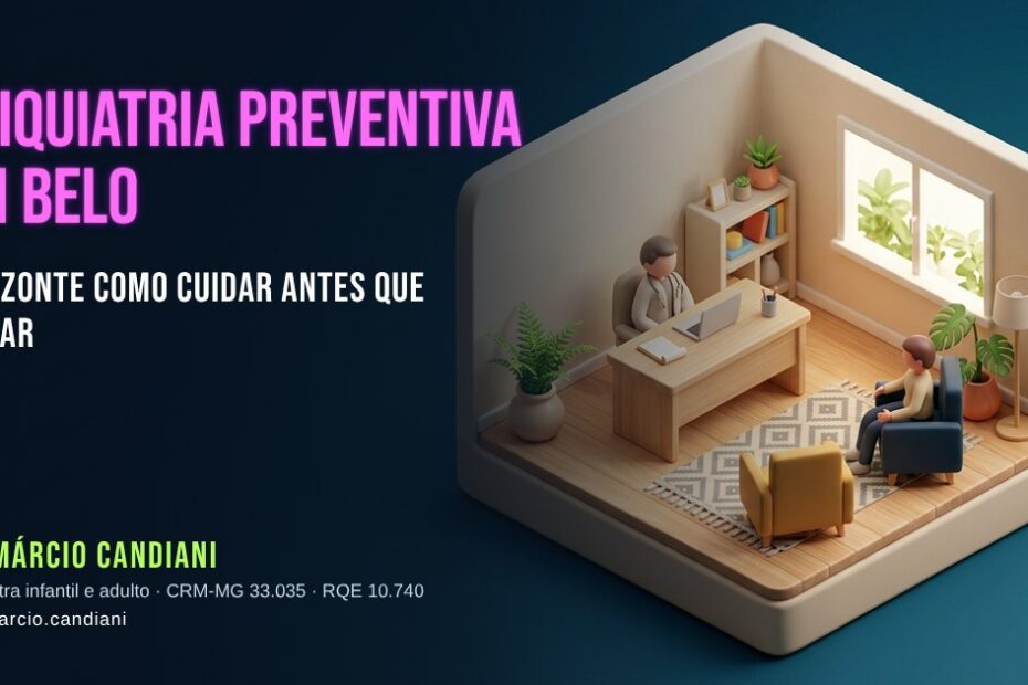 Ilustração 3D em miniatura sobre psiquiatria preventiva em belo horizonte - Dr. Márcio Candiani, psiquiatra em Belo Horizonte