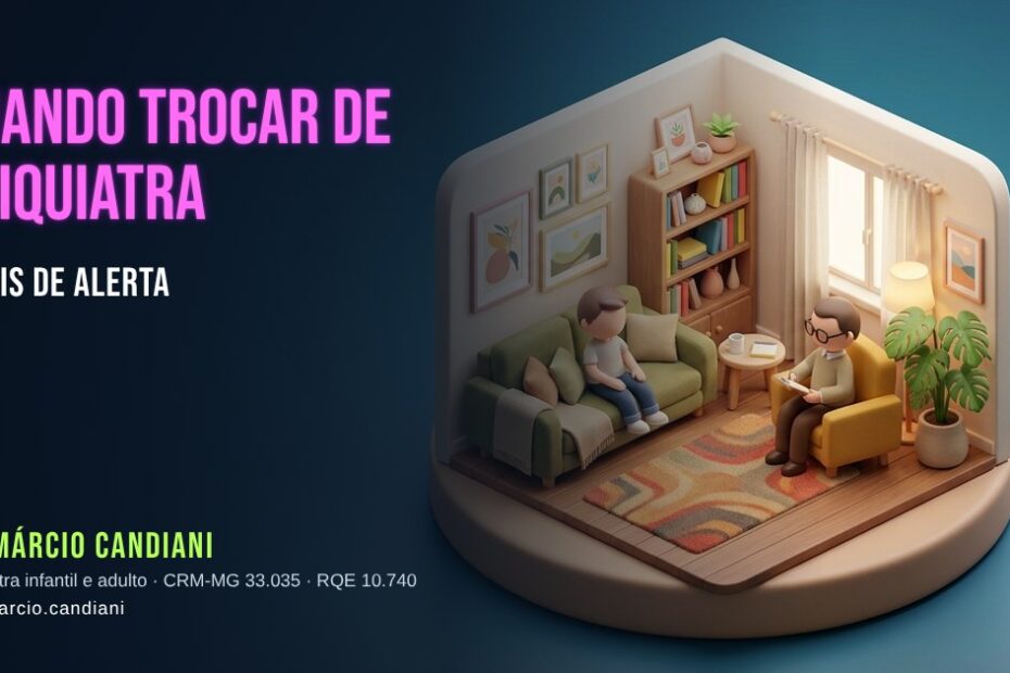 Ilustração 3D em miniatura sobre quando trocar de psiquiatra - Dr. Márcio Candiani, psiquiatra em Belo Horizonte