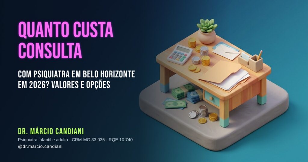 Ilustração 3D em miniatura sobre quanto custa consulta com psiquiatra em belo horizonte em 2026? valores e opções - Dr. Márcio Candiani, psiquiatra em Belo Horizonte