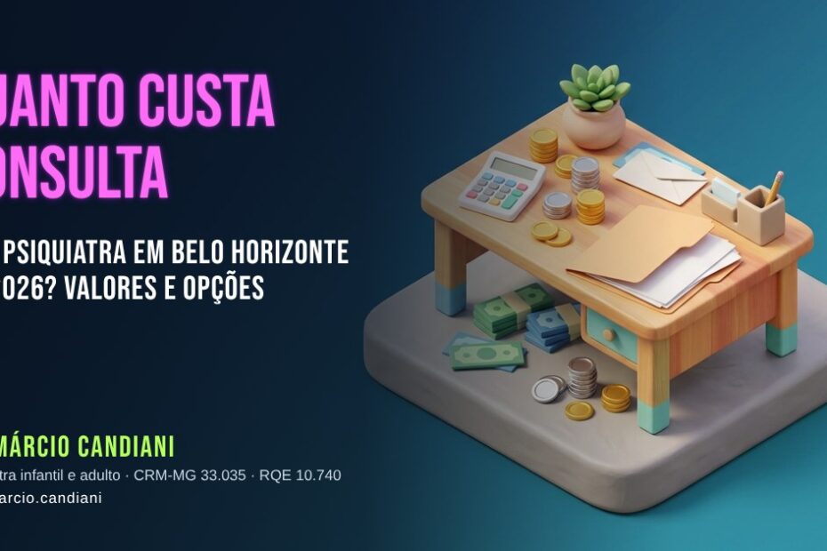 Ilustração 3D em miniatura sobre quanto custa consulta com psiquiatra em belo horizonte em 2026? valores e opções - Dr. Márcio Candiani, psiquiatra em Belo Horizonte