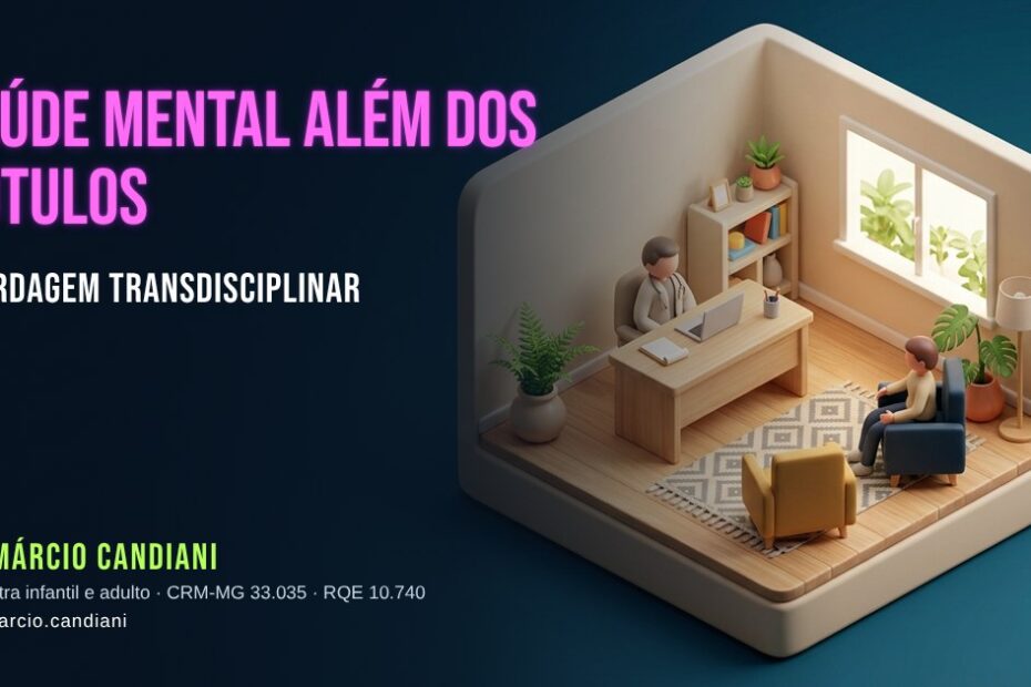 Ilustração 3D em miniatura sobre saúde mental além dos rótulos - Dr. Márcio Candiani, psiquiatra em Belo Horizonte
