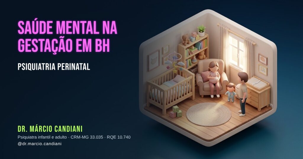 Ilustração 3D em miniatura sobre saúde mental na gestação em bh - Dr. Márcio Candiani, psiquiatra em Belo Horizonte