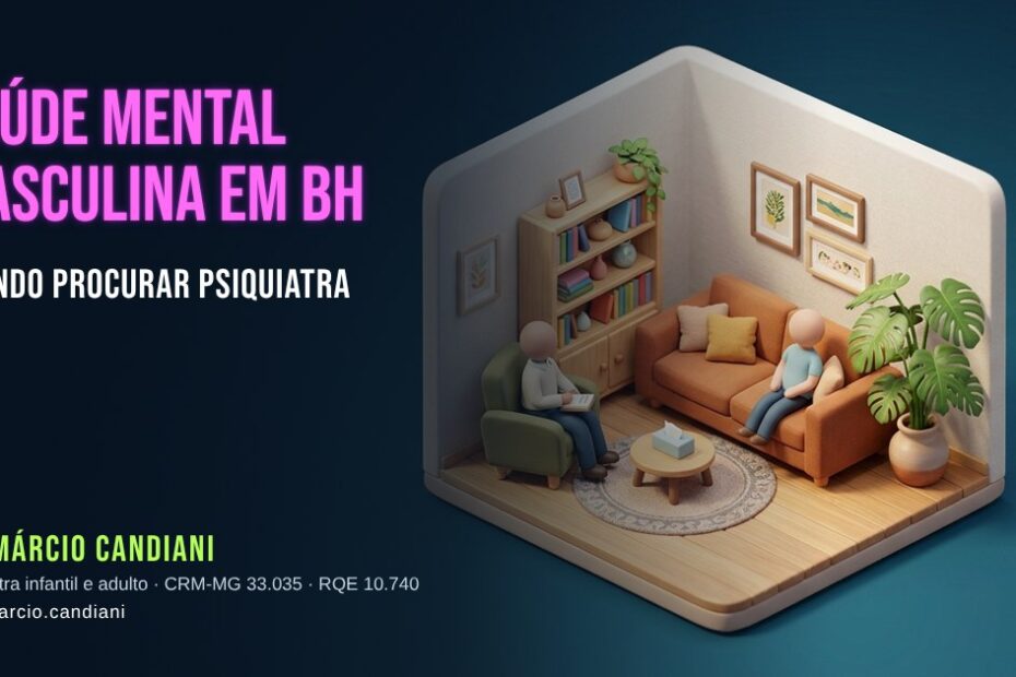 Ilustração 3D em miniatura sobre saúde mental masculina em bh - Dr. Márcio Candiani, psiquiatra em Belo Horizonte