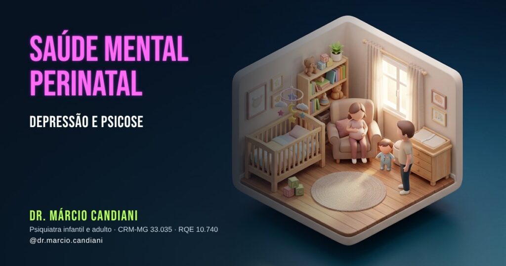 Ilustração 3D em miniatura sobre saúde mental perinatal - Dr. Márcio Candiani, psiquiatra em Belo Horizonte
