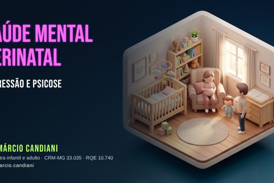 Ilustração 3D em miniatura sobre saúde mental perinatal - Dr. Márcio Candiani, psiquiatra em Belo Horizonte