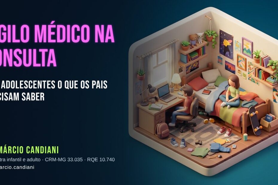 Ilustração 3D em miniatura sobre sigilo médico na consulta com adolescentes - Dr. Márcio Candiani, psiquiatra em Belo Horizonte