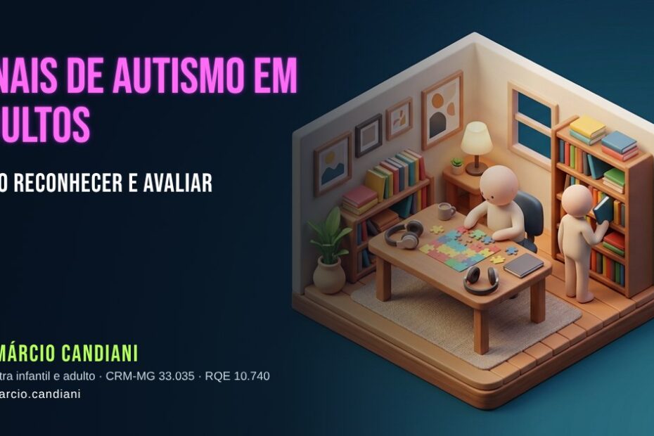 Ilustração 3D em miniatura sobre sinais de autismo em adultos - Dr. Márcio Candiani, psiquiatra em Belo Horizonte
