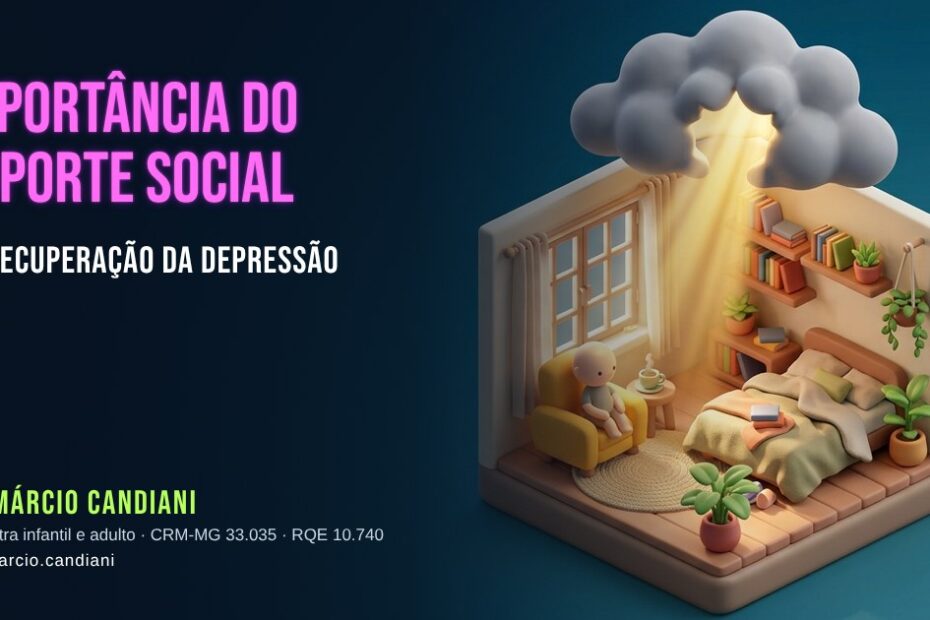 Ilustração 3D em miniatura sobre importância do suporte social na recuperação da depressão - Dr. Márcio Candiani, psiquiatra em Belo Horizonte