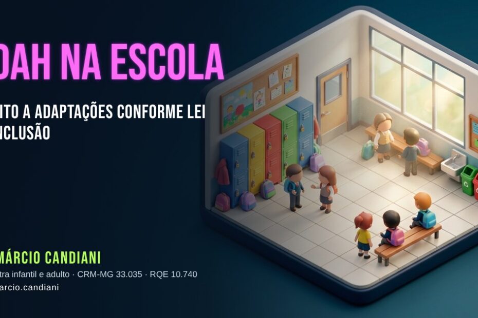 Ilustração 3D em miniatura sobre tdah na escola - Dr. Márcio Candiani, psiquiatra em Belo Horizonte