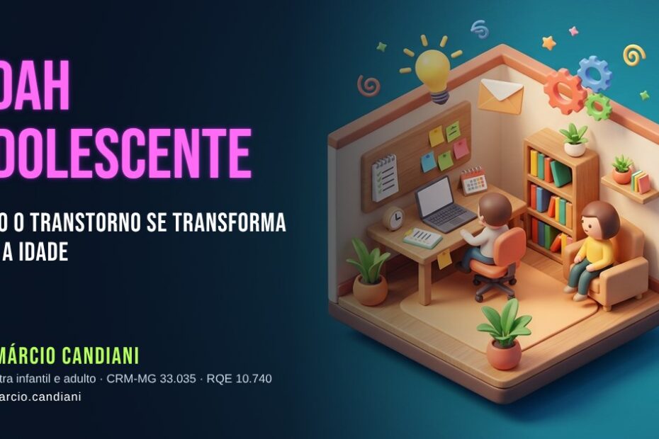 Ilustração 3D em miniatura sobre tdah adolescente - Dr. Márcio Candiani, psiquiatra em Belo Horizonte
