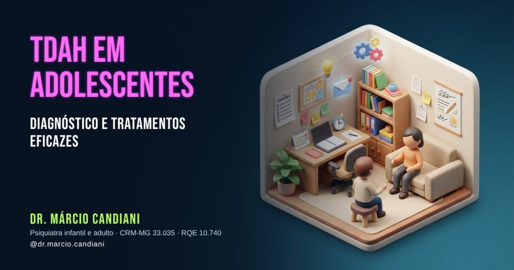 Ilustração 3D em miniatura sobre tdah em adolescentes - Dr. Márcio Candiani, psiquiatra em Belo Horizonte