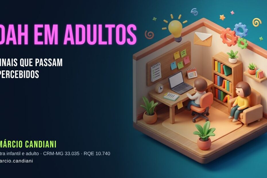 Ilustração 3D em miniatura sobre tdah em adultos - Dr. Márcio Candiani, psiquiatra em Belo Horizonte