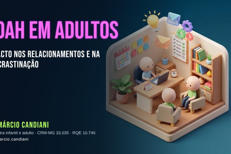 Ilustração 3D em miniatura sobre tdah em adultos - Dr. Márcio Candiani, psiquiatra em Belo Horizonte