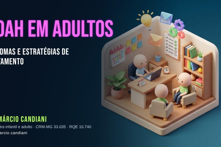 Ilustração 3D em miniatura sobre tdah em adultos - Dr. Márcio Candiani, psiquiatra em Belo Horizonte