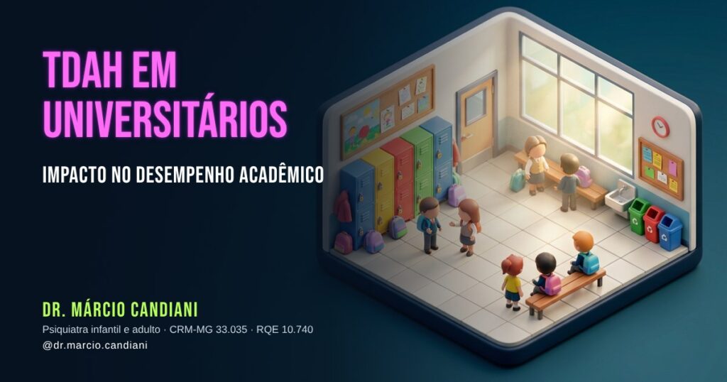 Ilustração 3D em miniatura sobre tdah em universitários - Dr. Márcio Candiani, psiquiatra em Belo Horizonte