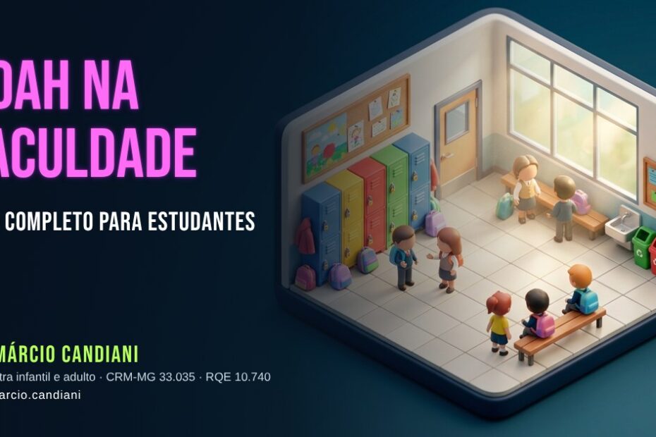 Ilustração 3D em miniatura sobre tdah na faculdade - Dr. Márcio Candiani, psiquiatra em Belo Horizonte