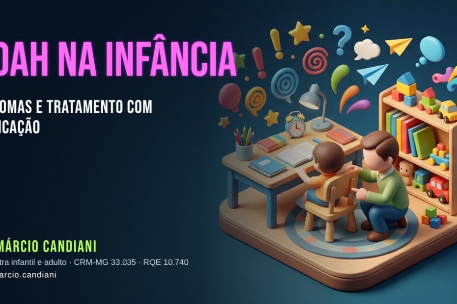 Ilustração 3D em miniatura sobre tdah na infância - Dr. Márcio Candiani, psiquiatra em Belo Horizonte
