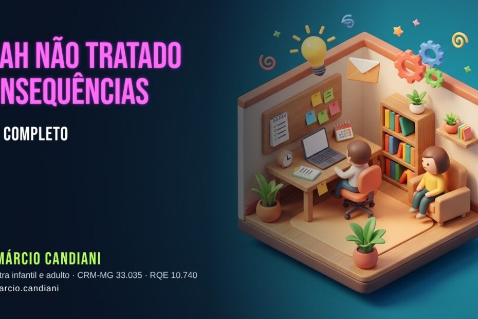Ilustração 3D em miniatura sobre tdah não tratado consequências - Dr. Márcio Candiani, psiquiatra em Belo Horizonte