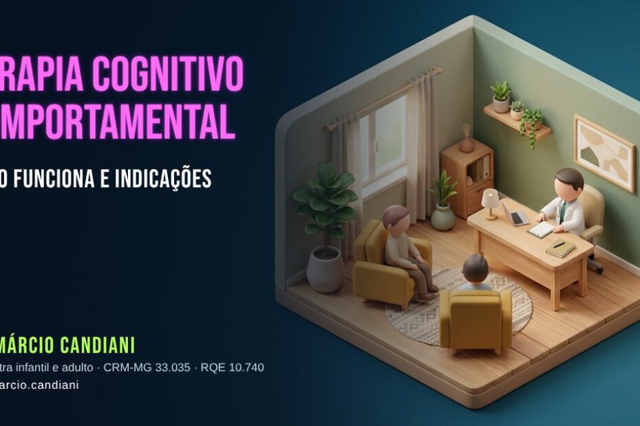 Ilustração 3D em miniatura sobre terapia cognitivo comportamental - Dr. Márcio Candiani, psiquiatra em Belo Horizonte