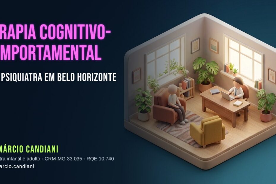 Ilustração 3D em miniatura sobre terapia cognitivo-comportamental com psiquiatra em belo horizonte - Dr. Márcio Candiani, psiquiatra em Belo Horizonte