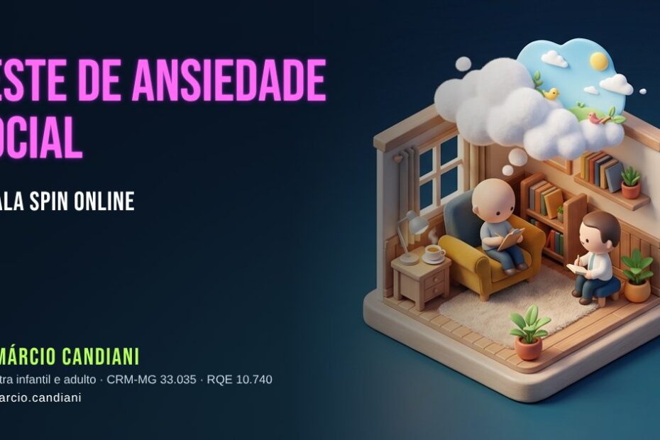 Ilustração 3D em miniatura sobre teste de ansiedade social - Dr. Márcio Candiani, psiquiatra em Belo Horizonte