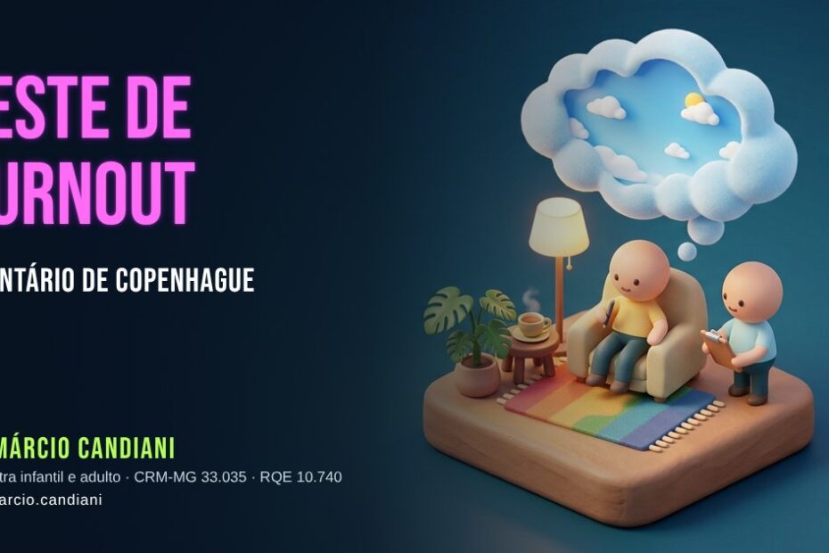 Ilustração 3D em miniatura sobre teste de burnout - Dr. Márcio Candiani, psiquiatra em Belo Horizonte
