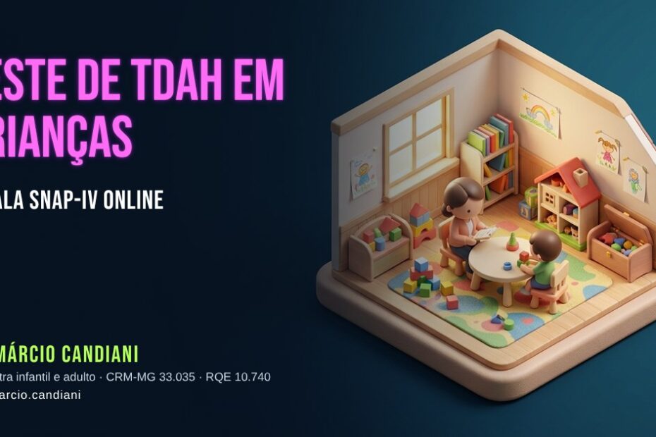 Ilustração 3D em miniatura sobre teste de tdah em crianças - Dr. Márcio Candiani, psiquiatra em Belo Horizonte
