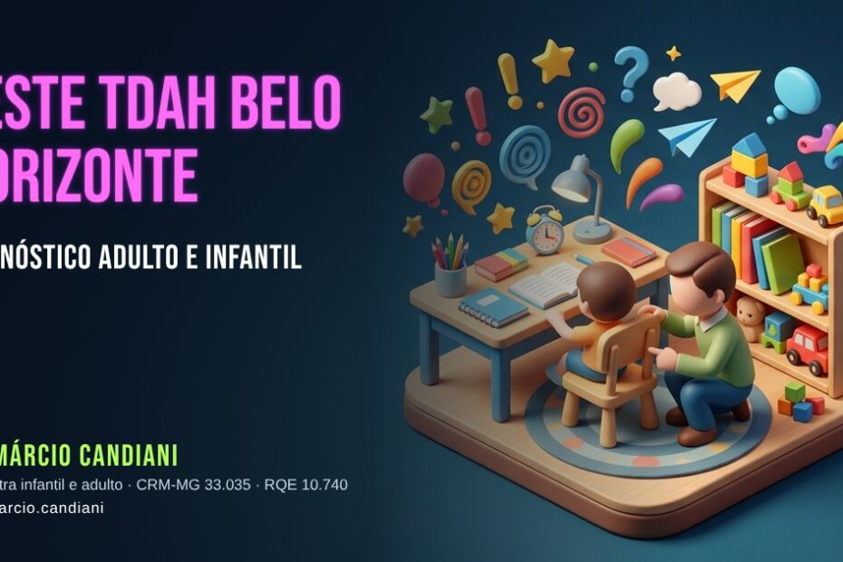 Ilustração 3D em miniatura sobre teste tdah belo horizonte - Dr. Márcio Candiani, psiquiatra em Belo Horizonte