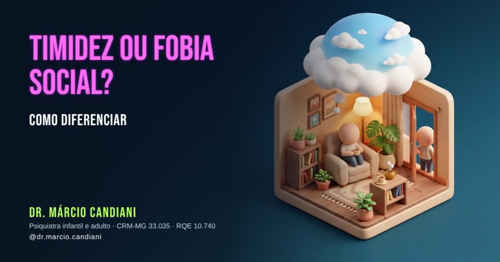 Ilustração 3D em miniatura sobre timidez ou fobia social - Dr. Márcio Candiani, psiquiatra em Belo Horizonte