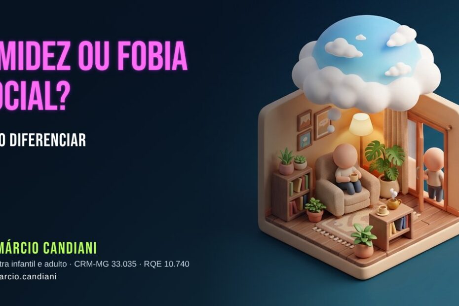 Ilustração 3D em miniatura sobre timidez ou fobia social - Dr. Márcio Candiani, psiquiatra em Belo Horizonte