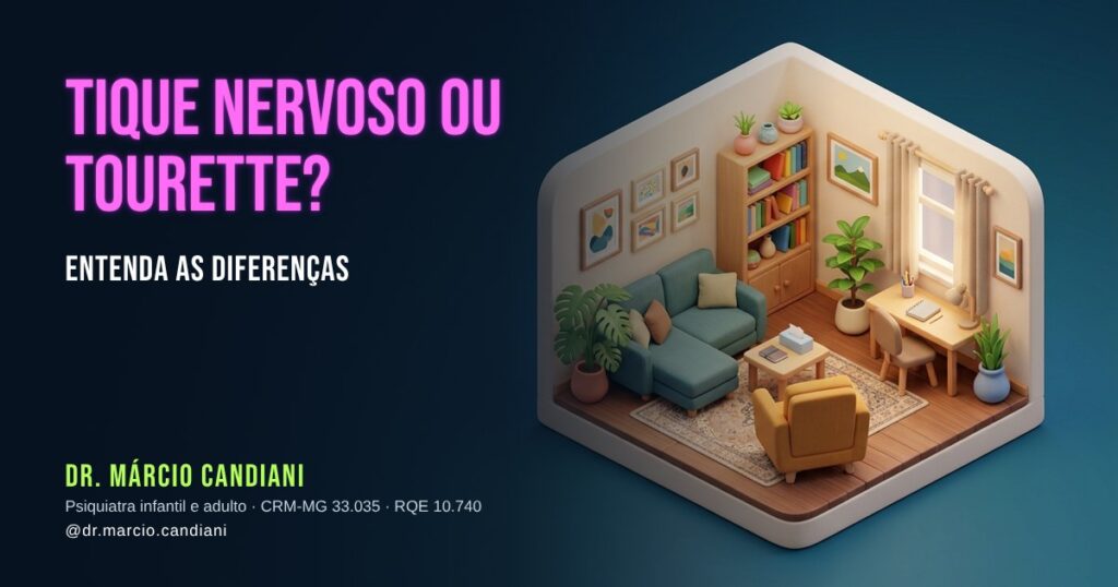 Ilustração 3D em miniatura sobre tique nervoso ou síndrome de tourette - Dr. Márcio Candiani, psiquiatra em Belo Horizonte