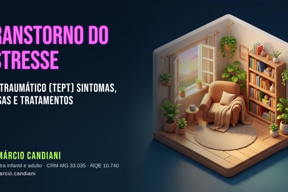 Ilustração 3D em miniatura sobre transtorno do estresse pós-traumático (tept) - Dr. Márcio Candiani, psiquiatra em Belo Horizonte