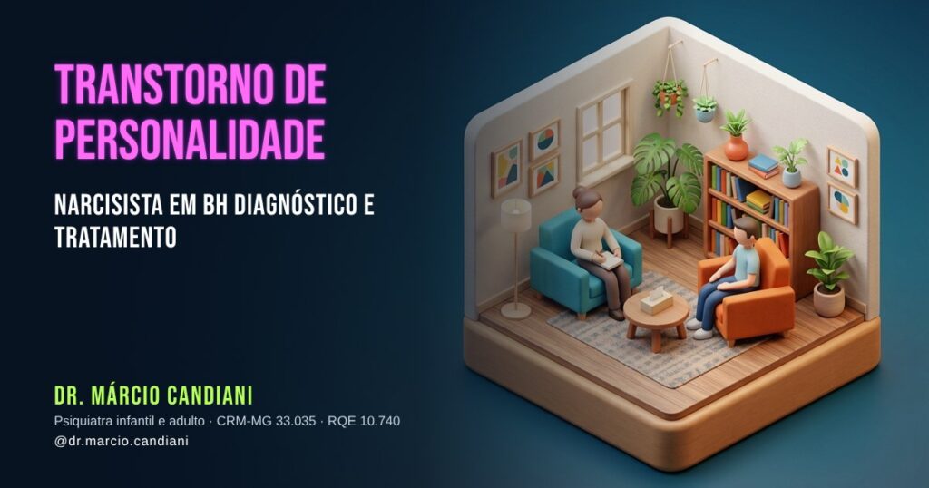 Ilustração 3D em miniatura sobre transtorno de personalidade narcisista em bh - Dr. Márcio Candiani, psiquiatra em Belo Horizonte