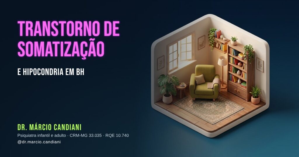 Ilustração 3D em miniatura sobre transtorno de somatização e hipocondria em bh - Dr. Márcio Candiani, psiquiatra em Belo Horizonte